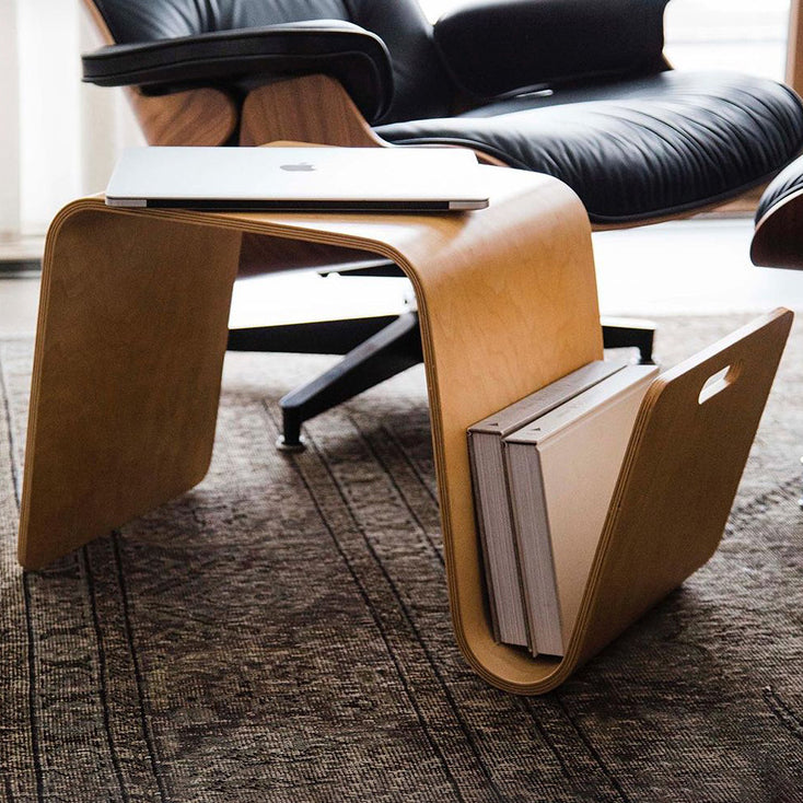 Scandinavian N-Shape Wood End Table — Original Wood Color