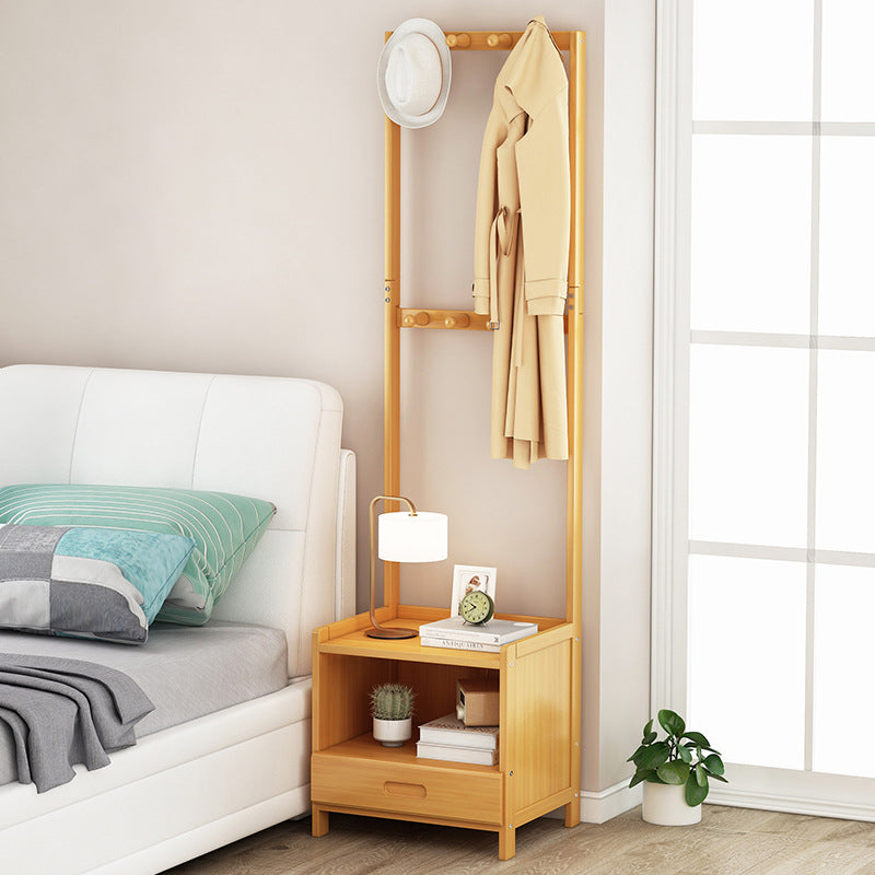 Minimalist Bamboo Coat Rack Nightstand 1/3-Drawer
