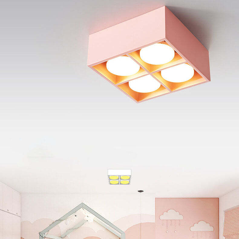 Minimalist Square Iron Spotlight LED Flush Mount Light