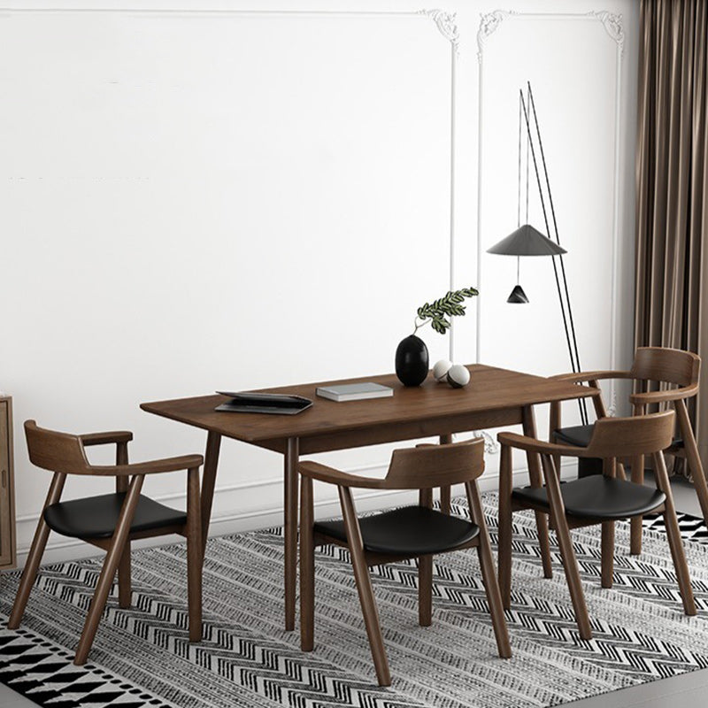 Minimalist Curved Upholstered Wood Dining Chair