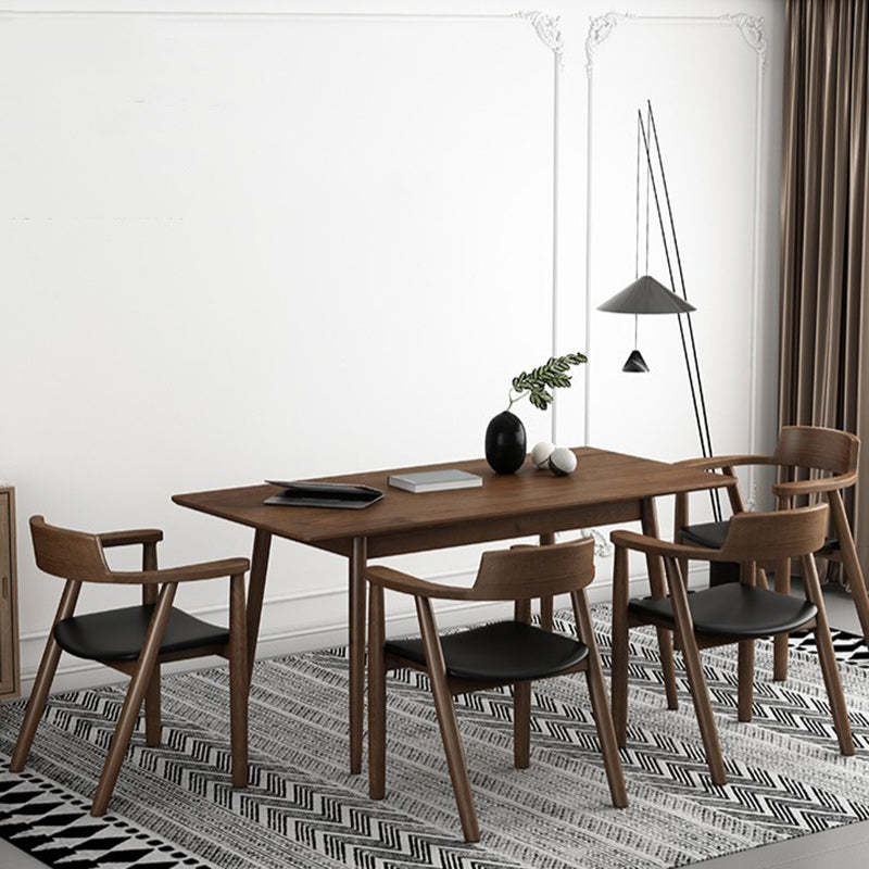 Minimalist Curved Upholstered Wood Dining Chair