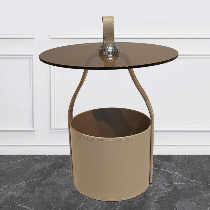 Minimalist Glass Cylinder Coffee Table
