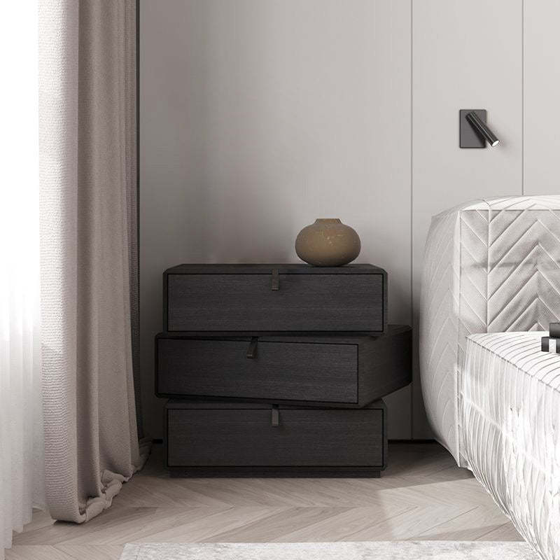 Nordic Wood Rotatable 3-Drawer Nightstand