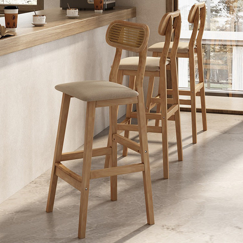Minimalist PU Leather Open-Back Counter Stool