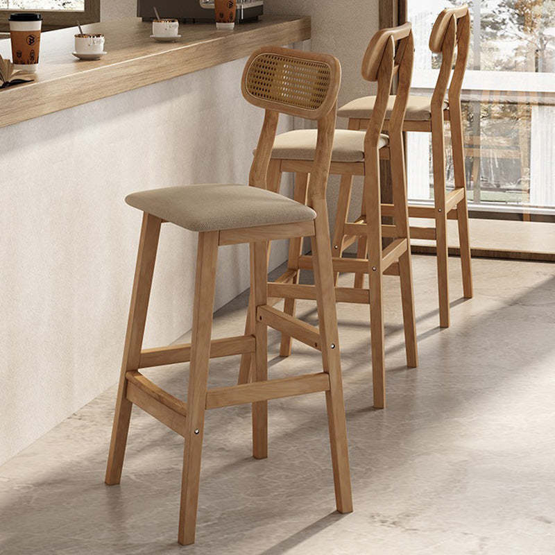 Minimalist PU Leather Open-Back Counter Stool