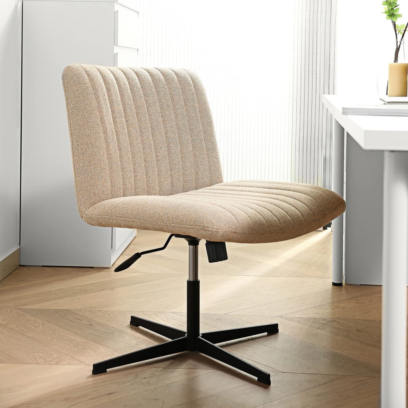 Minimalist Shell Fabric Plastic Iron Desk Chair