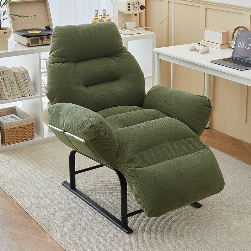 Minimalist corduroy recliner natural recliner in steel iron fabric