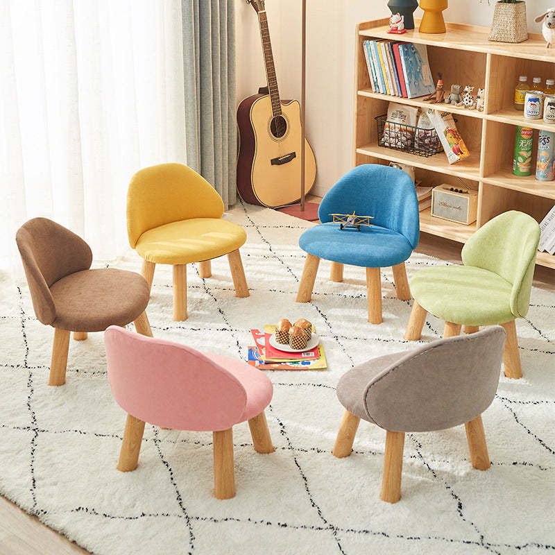 Nordic Fabric Round Entryway Footstool