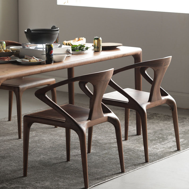 Scandinavian Bent Upholstered Wood Dining Chair — Wood