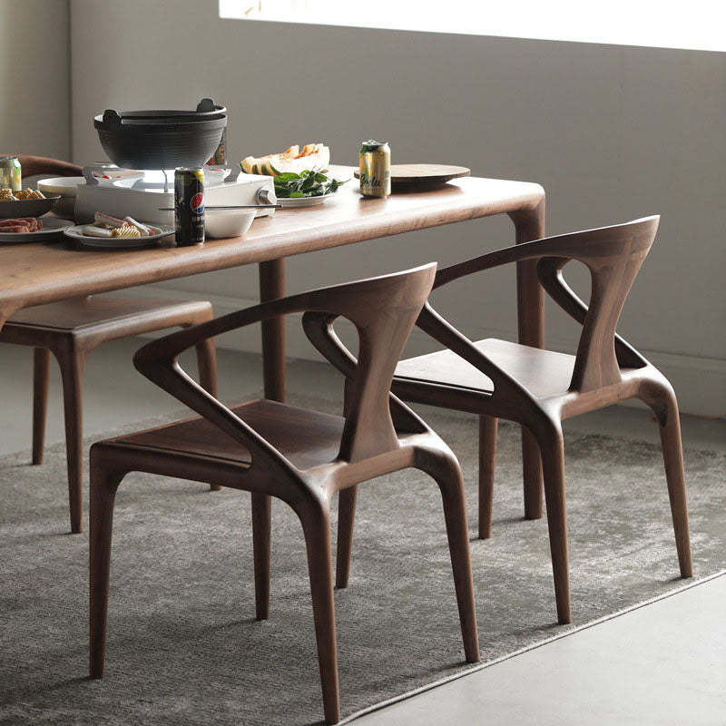 Scandinavian Bent Upholstered Wood Dining Chair — Wood