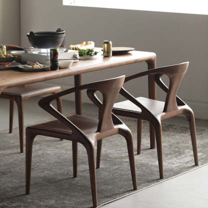 Scandinavian Bent Upholstered Wood Dining Chair — Wood