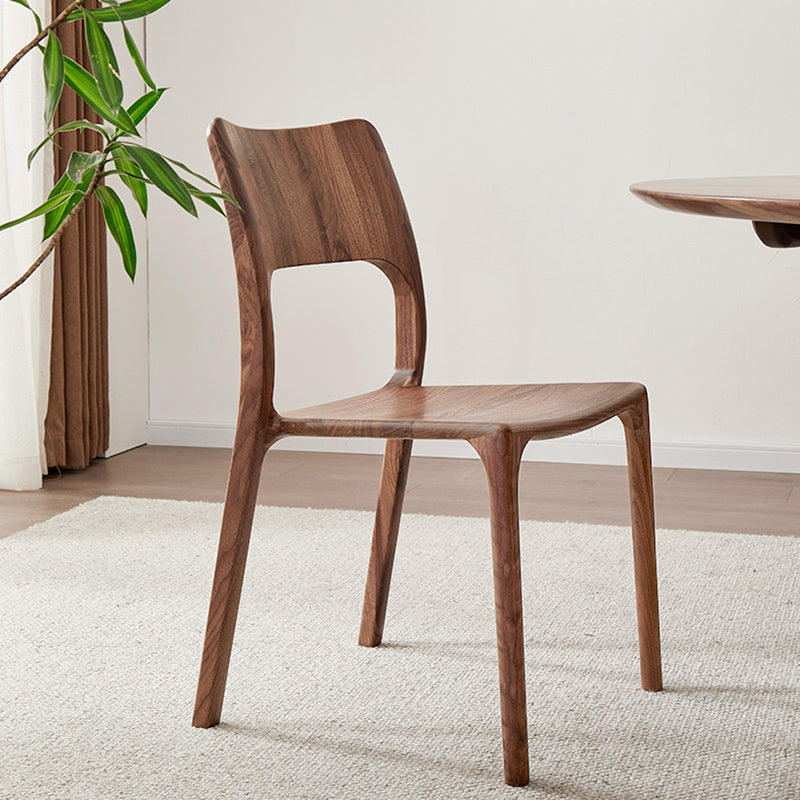 Retro Walnut Square Dining Chair