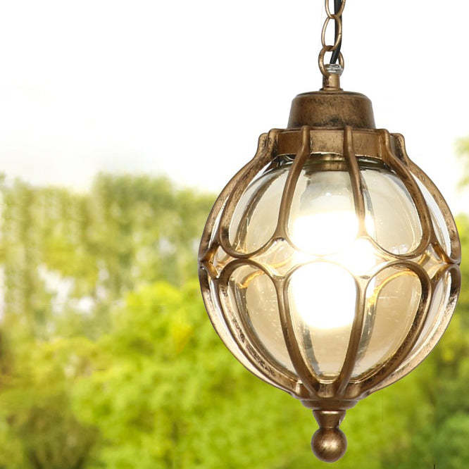 European Aluminum Iron Glass Ball Pendant Light — Black / 110V-120V For US/CA