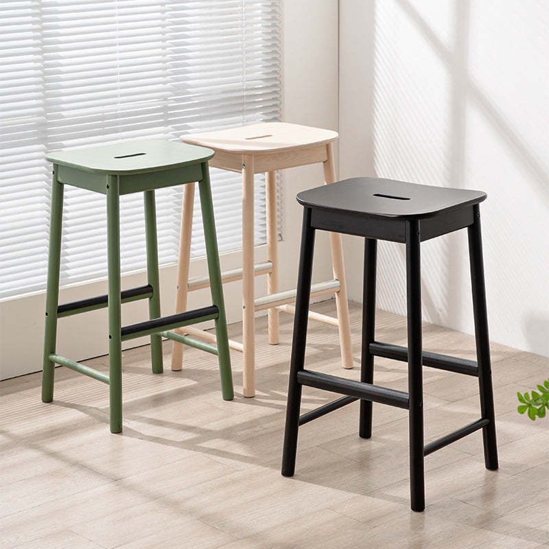 Minimalist Rectangular Birch Bar Stool