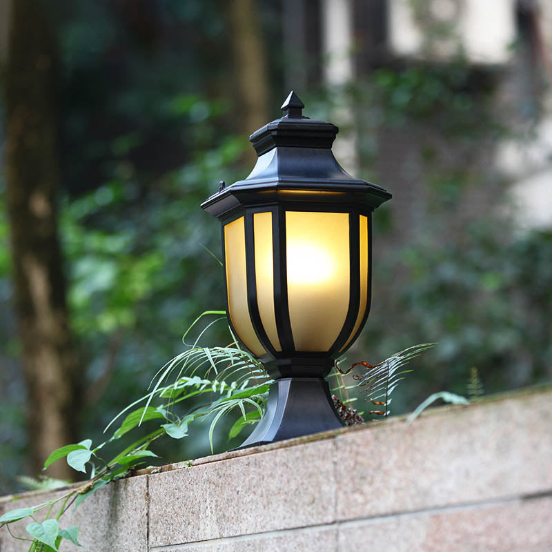 European Vintage Glass Aluminum Cage Outdoor Landscape Light