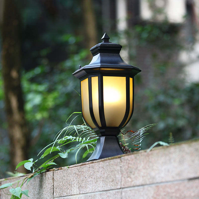 European Vintage Glass Aluminum Cage Outdoor Landscape Light