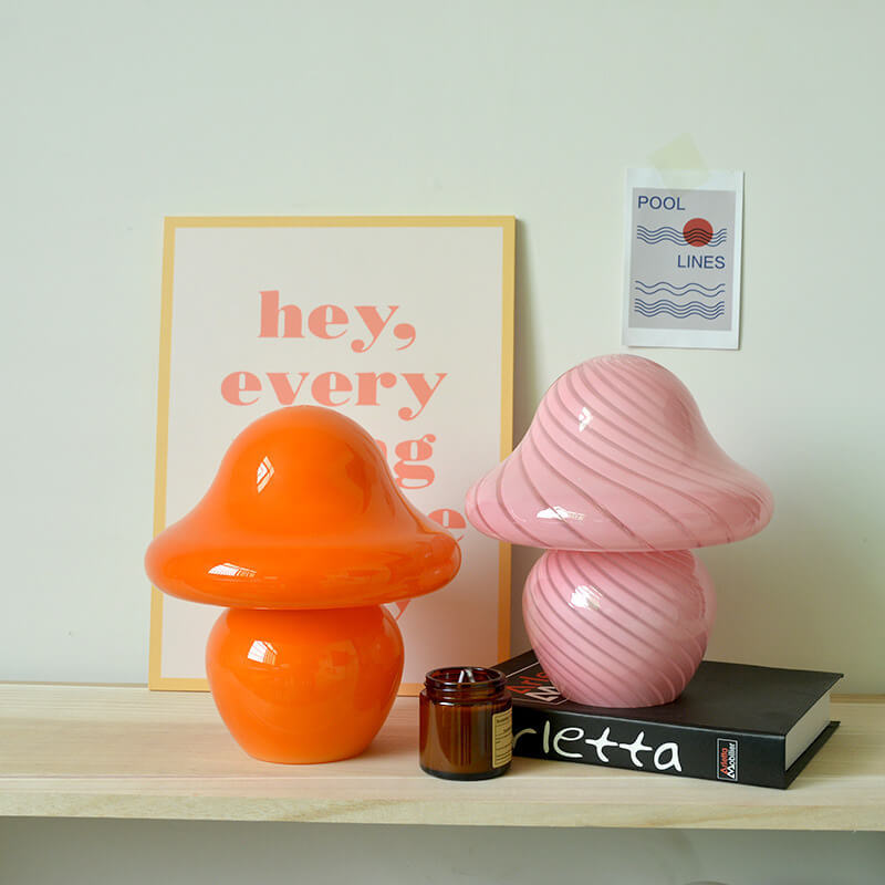 Modern Decorative Mushroom Striped Glass Lamp