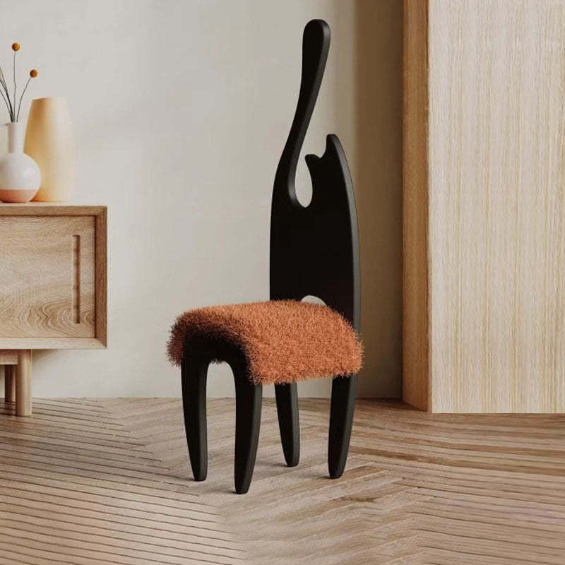 Wood fabric wood cat accent chairs - creative