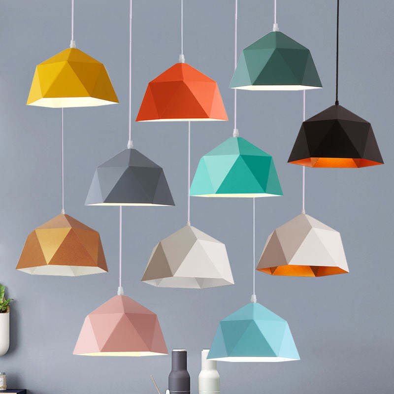 Modern Macaron Iron Lozenge Pendant Light