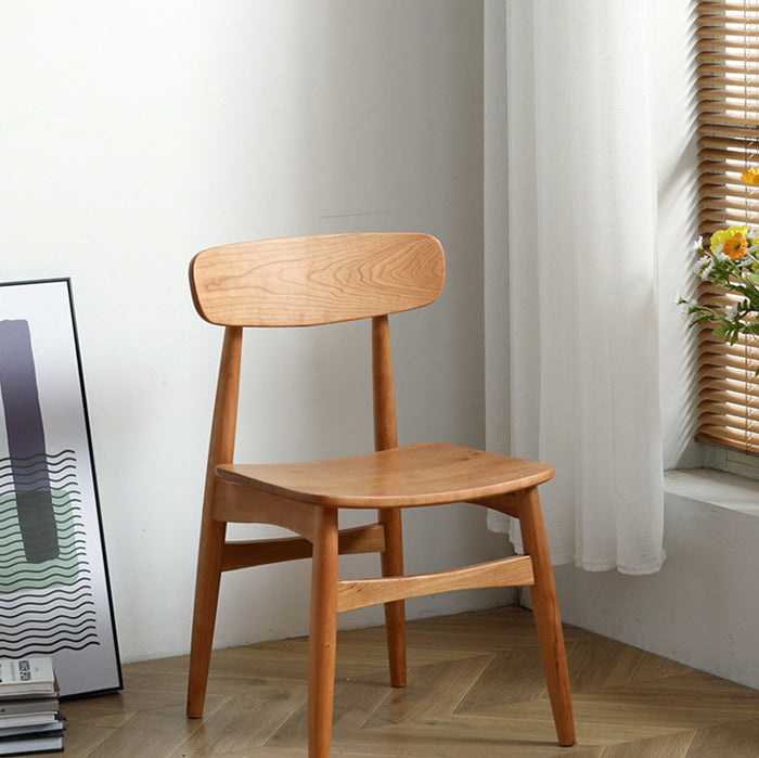 Vintage Cherry Wood Dining Chair with Footrest