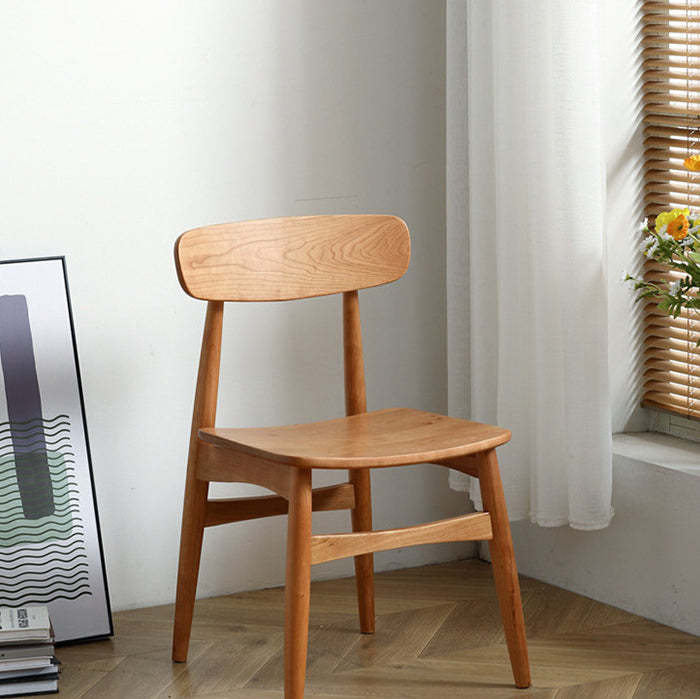 Vintage Cherry Wood Dining Chair with Footrest