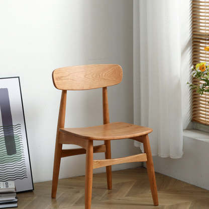 Vintage Cherry Wood Dining Chair with Footrest