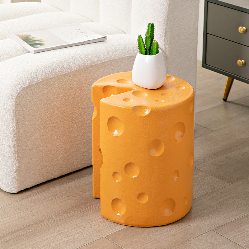 Contemporary Kids Cheese Resin Side Table