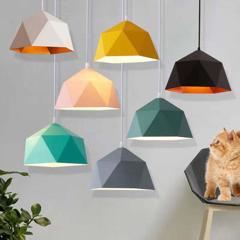 Modern Macaron Iron Lozenge Pendant Light