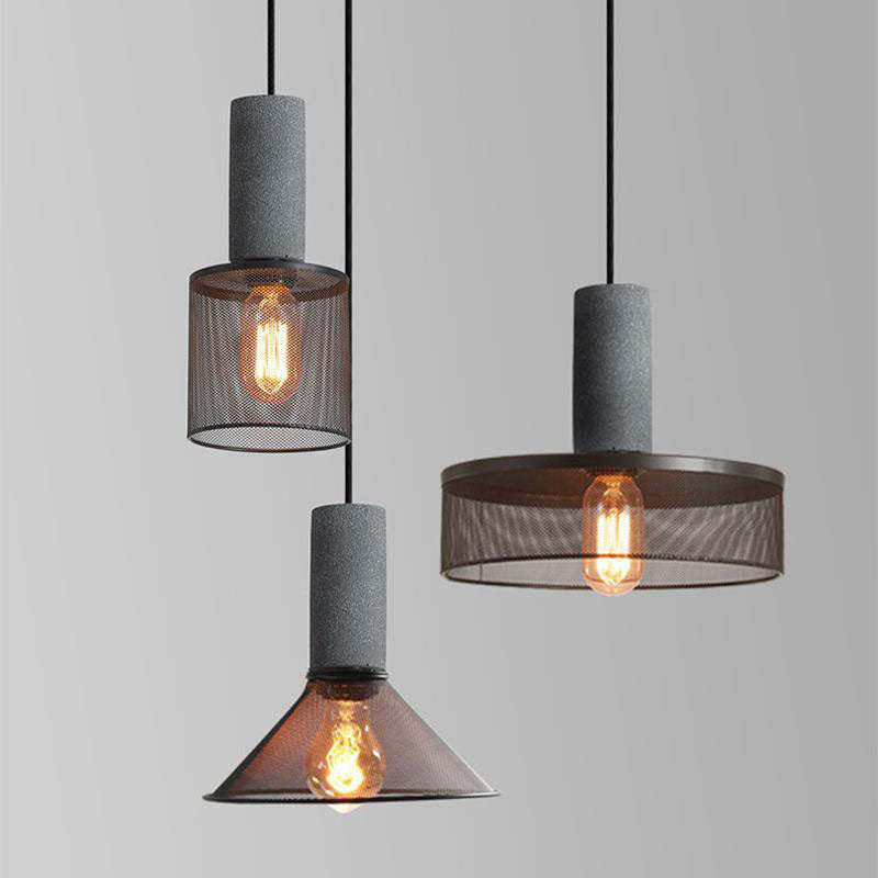 Industrial Tapered Cement Iron Pendant Light