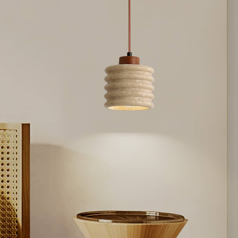 Lighom japanese travertine wabi-sabi yellow pendant lighting — 220V-240V (UK/AU