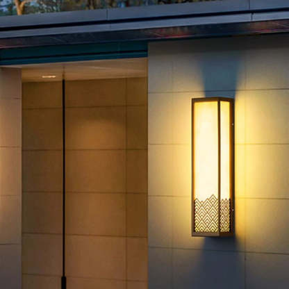 Chinese Stainless Steel Faux Marble Cubic LED Wall Sconce — Warm Light (3000K) / 110V-120V For US/CA