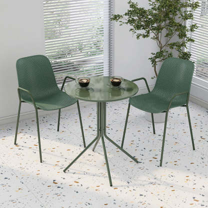 Scandinavian Round Iron Coffee Table — Gray