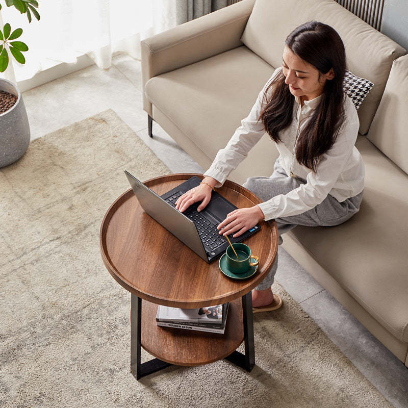 Nordic Round Iron 2-Tier Coffee Table