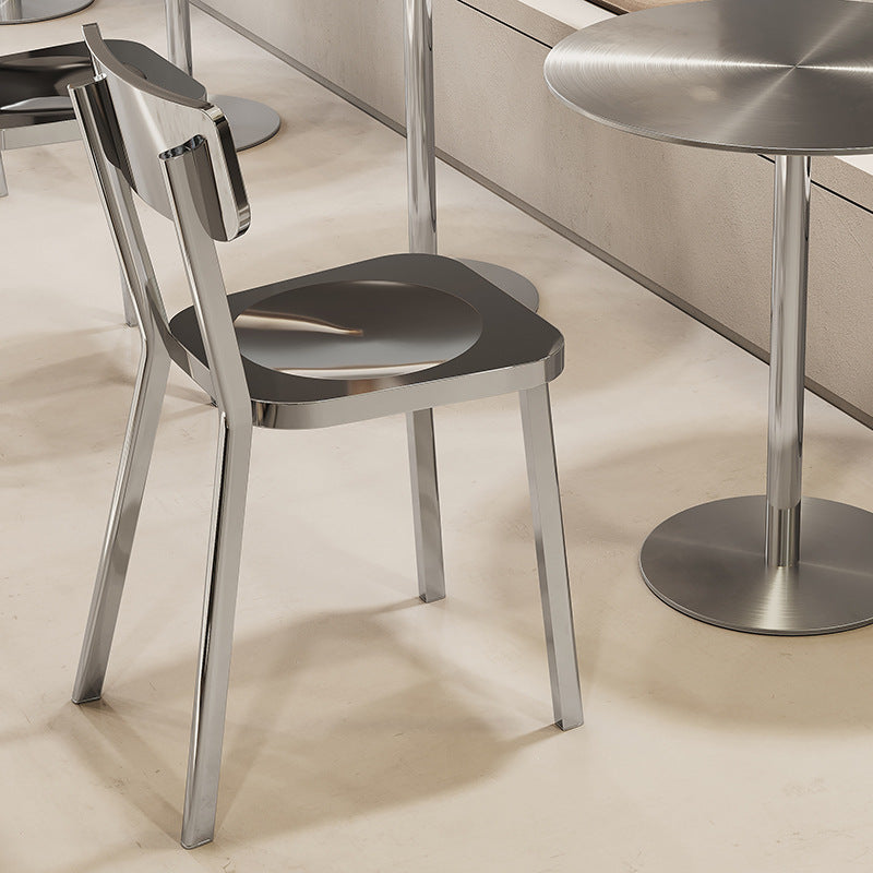 Lighom minimalist four-leg stainless steel metal accent chairs