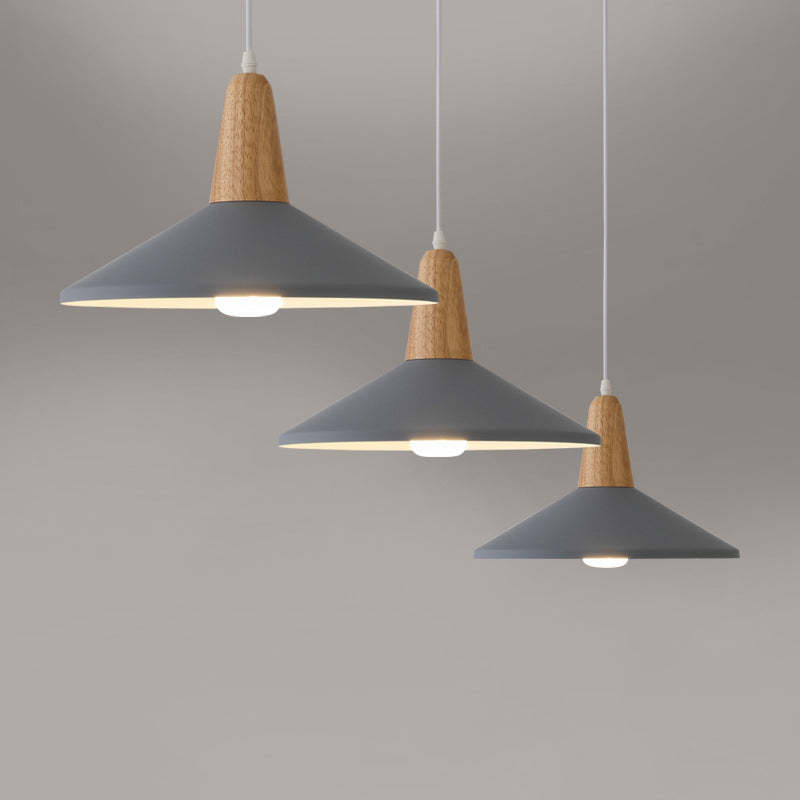 Nordic Macaron Aluminum Wood Pendant Light
