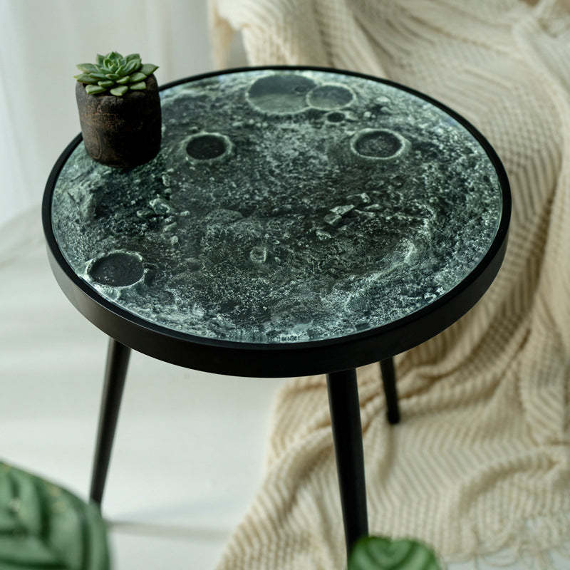 Creative lunar surface wood coffee tables