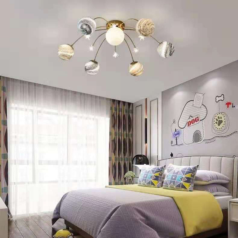 Nordic Kids Iron Glass Earth Planet 13-Light Light