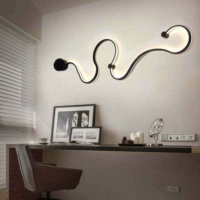 Modern Aluminum Snake Curved LED Sconce