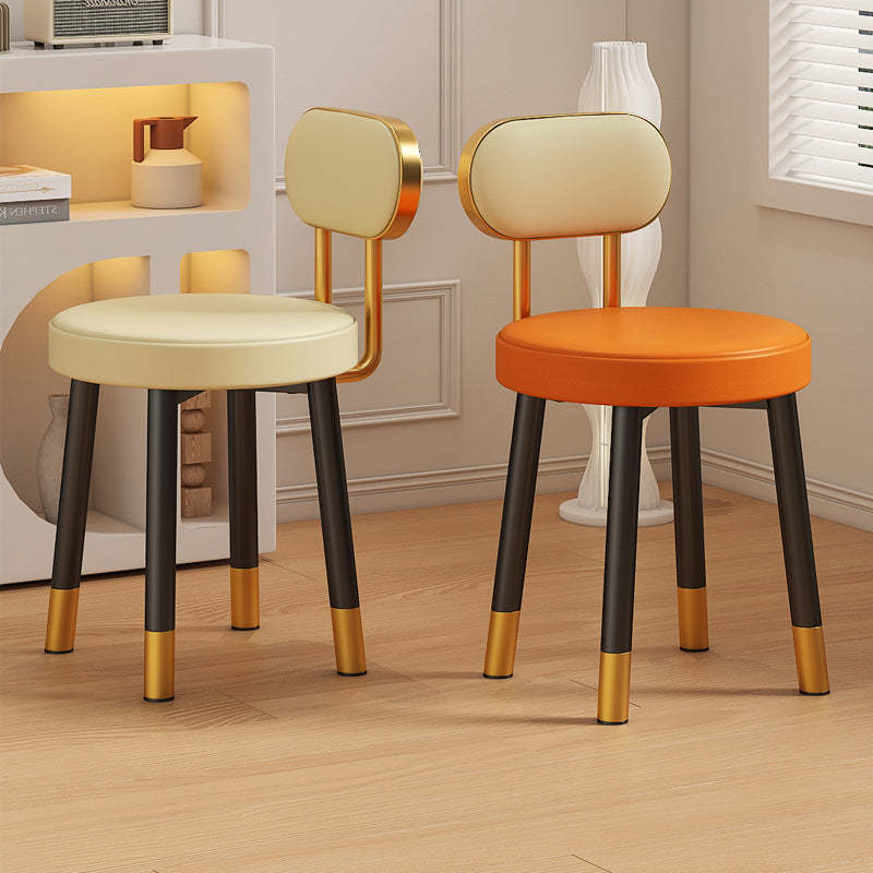 Nordic PU Leather Round Vanity Stool