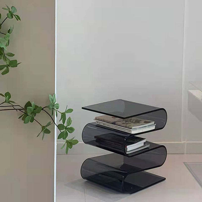 Minimalist Curved Acrylic End Table 5-Tier