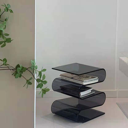 Minimalist Curved Acrylic End Table 5-Tier