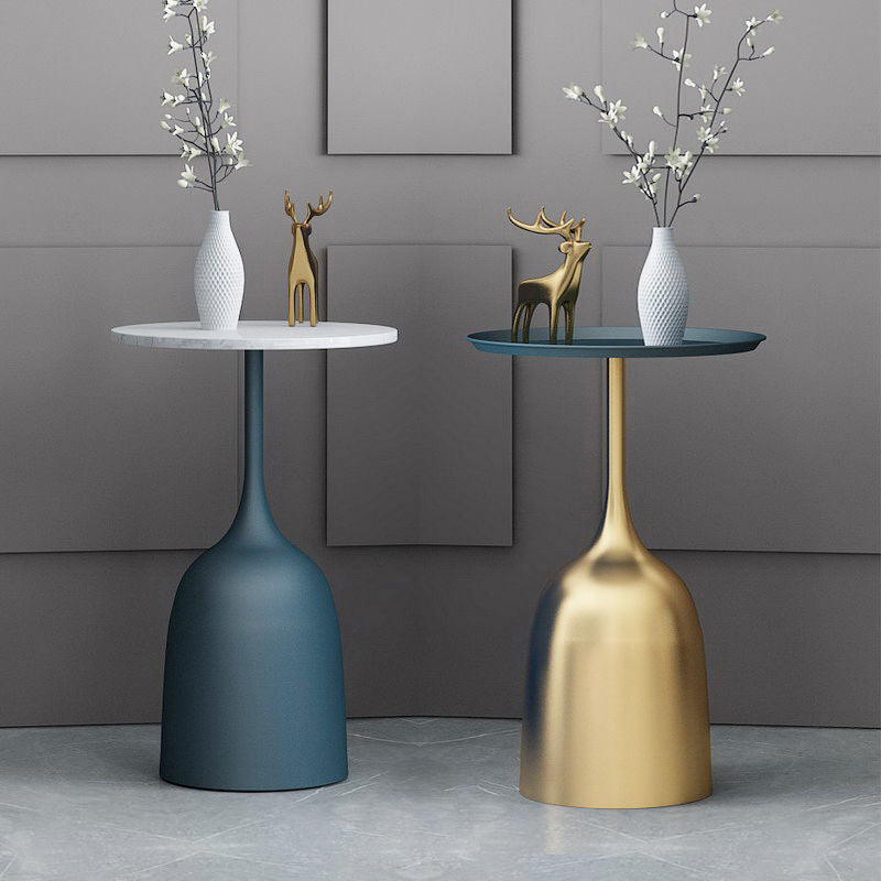 Scandinavian Metal Iron Marble End Table
