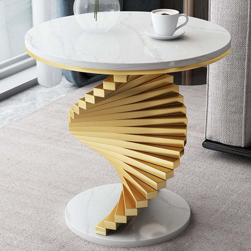 Scandinavian Stepped Marble Metal Coffee Table