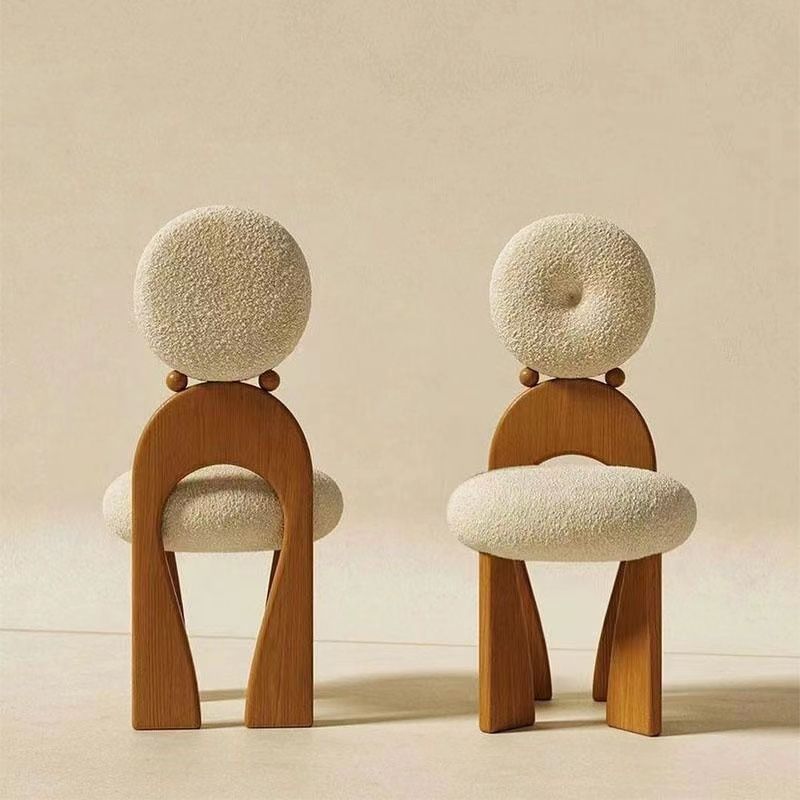 Velvet Arc Wood Vanity Stool