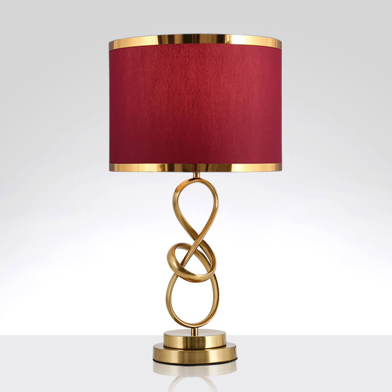 Lighom luxury knot ring red table lamps — Push Button Switch / 220V-240V (UK/AU)