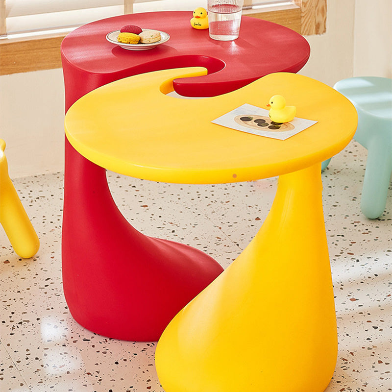 Contemporary C-Shape Coffee Table — Yellow