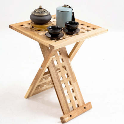 Traditional Rustic Wood Backless Chair