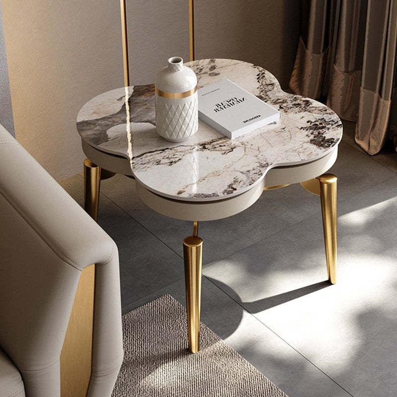 Modern Clover Slate Steel 4-Leg Side Table