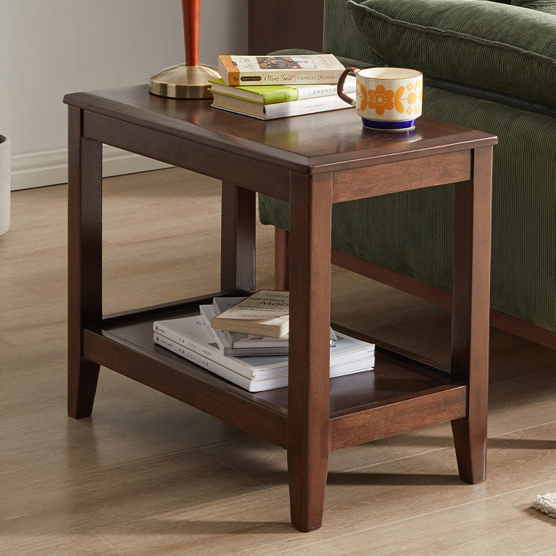 Chinese Oval Wood 2-Tier Tea Table