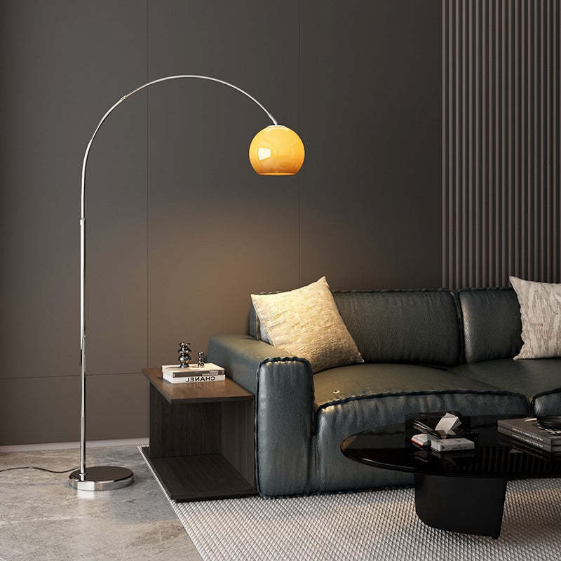 Scandinavian Glass Round Fishing Rod Iron Floor Lamp